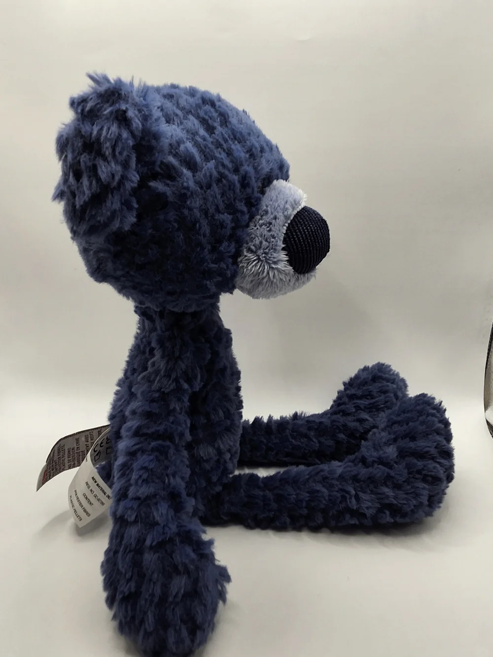 GUND Toothpick Ripple Blue Teddy Bear Slender Textured Fur Plush Toy 15 inch